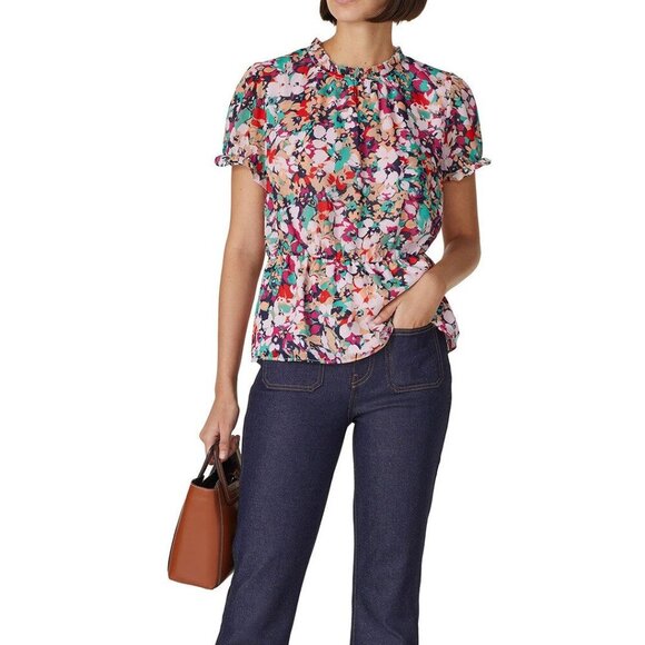 J. CREW FlCrinkle Cyrano Floral Top - Picture 1 of 12